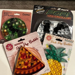 Pizza, Pineapple, Camouflage &‎ Controller Pop-It Toys  (Lot of FOUR) (new)